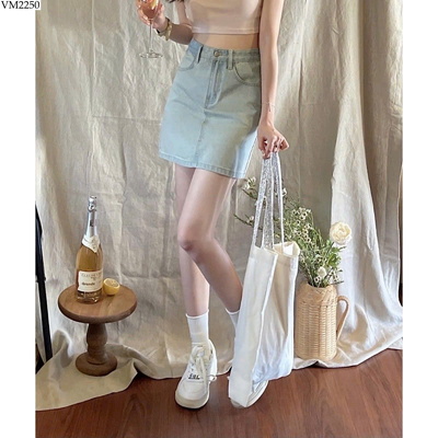 VM2250 CHÂN VÁY JEAN CHỮ A 