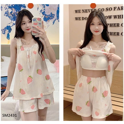 SM2431  BỘ  2 DÂY MẶC NHÀ KÈM BRA