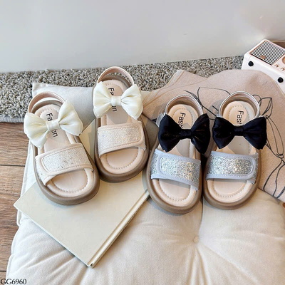 GG6960 DÉP SANDAL NƠ CHO BÉ GÁI