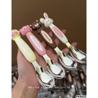 PK8933 THÌA ĂN DẶM INOX HOẠT HÌNH CHO BÉ