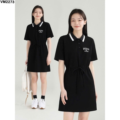 VM2273 VÁY CỔ POLO CÓ SIẾT EO CHO NỮ DESSUU