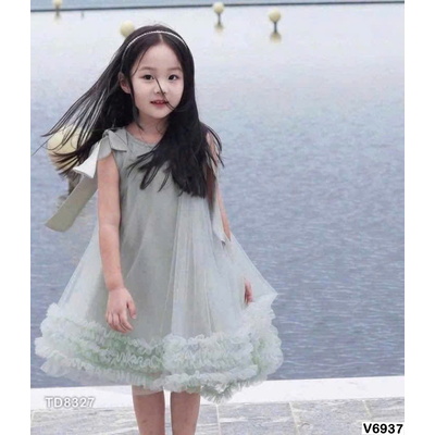 V6937 VÁY XÒE SÁT NÁCH PHỐI BÈO BG