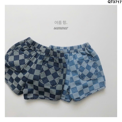 QT3717 QUẦN SHORT DENIM CARO CHO BÉ