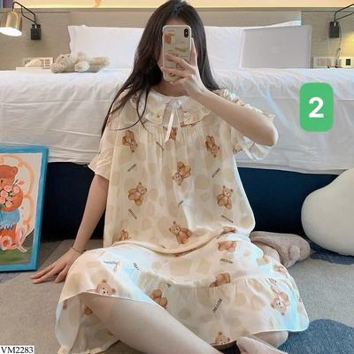 VM2283 VÁY NGỦ HỌA TIẾT NỮ