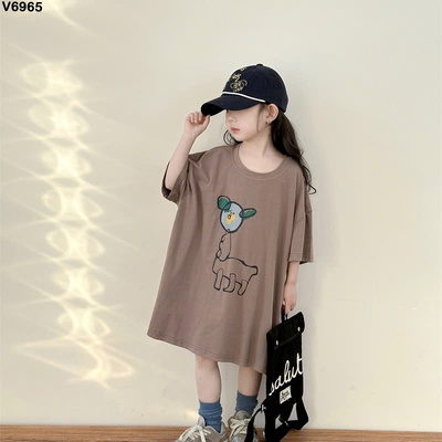 V6965  VÁY HỌA TIẾT ALPACA T BG