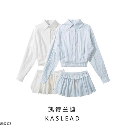 SM2475 SET ÁO SƠ MI PHỐI CHÂN VÁY HÃNG KASLEAD