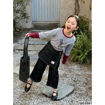 QG3591 QUẦN JEANS CHẤM BI CHO BÉ GÁI