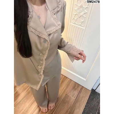 SM2478 BỘ NGỦ PHỐI VIỀN REN NỮ