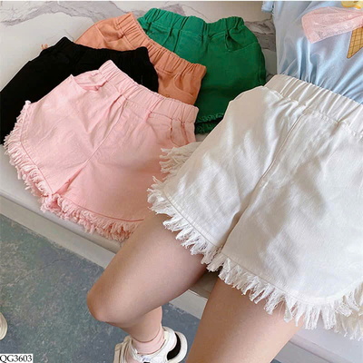QG3603 QUẦN SHORT ĐÙI TUA RUA CHO BÉ GÁI