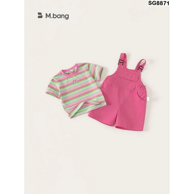 SG8871 -GIÁ MỚI- SET YẾM HỒNG MIX ÁO THUN KẺ BÉ GÁI BABYCITY