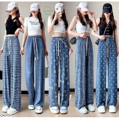 QM3529 QUẦN SUÔNG DENIM LỤA BĂNG