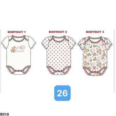 B315 SET 3 BODY SUIT CHO BÉ