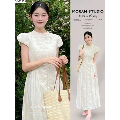 VM2358 VÁY MORAN KIỂU PHÁP DÁNG DÀI