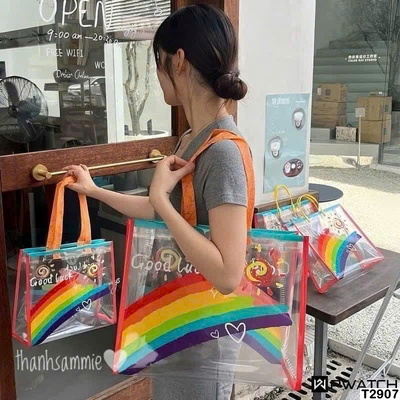 T2907 TÚI TRONG SUỐT CẦU VỒNG