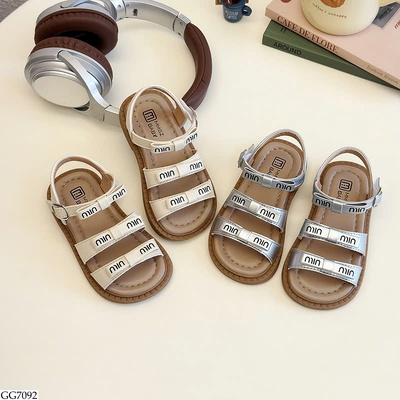 GG7092 SANDAL QUAI DÁN CHỮ MIN 