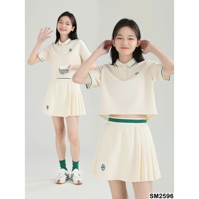 SM2596 SET ÁO POLO CRT MIX CHÂN VÁY CHO NỮ