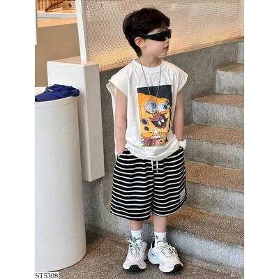 ST5308 SET ÁO BA LỖ MIX QUẦN ĐÙI KẺ TAIRU