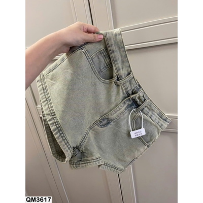 QM3617 SHORT JEANS NGẮN TÚI KHÓA SAU NỮ