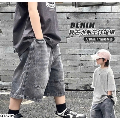 QT3791 QUẦN SHORT JEAN CÁ TÍNH CHO BÉ TRAI