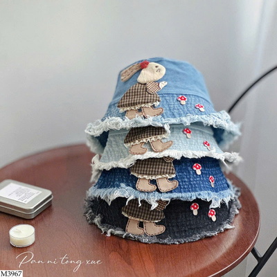 M3967 BUCKET JEANS GẮN THỎ