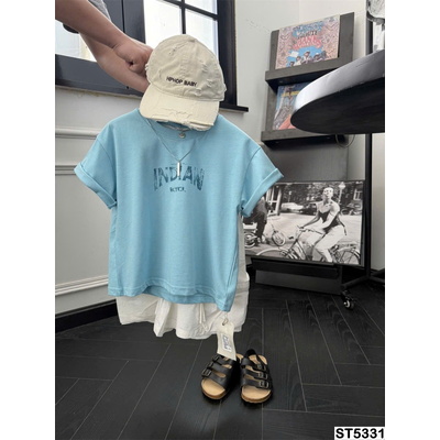 ST5331 SET ÁO THUN XANH MIX SHORT TRẮNG BÉ TRAI