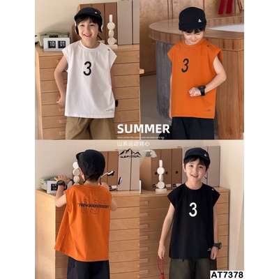 AT7378 ÁO TANKTOP SỐ 3 BÉ TRAI AOAOKIDS