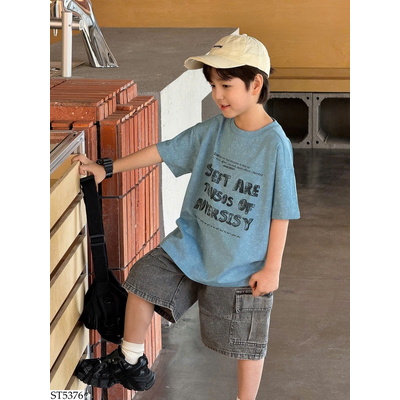 ST5376 SET ÁO PHÔNG MIX SHORT JEAN AOAOKIDS