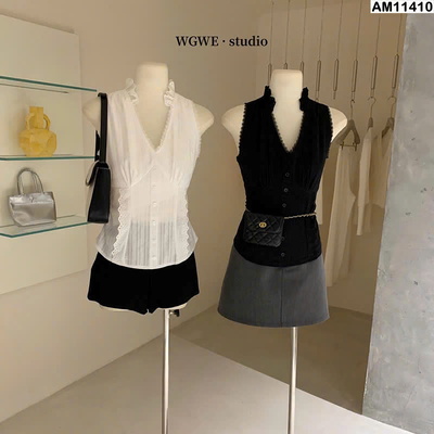 AM11410 ÁO SÁT NÁCH PHỐI CỔ REN CHO NỮ W.G.W.E