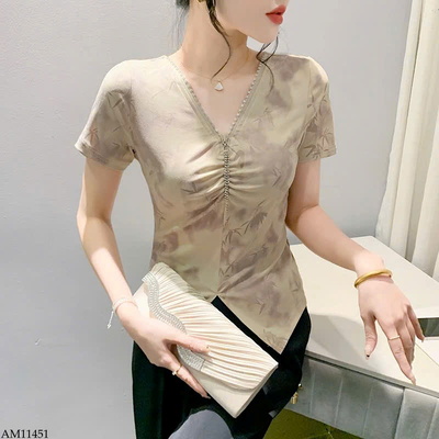 AM11451 ÁO NHÚN CỔ V CHO NỮ