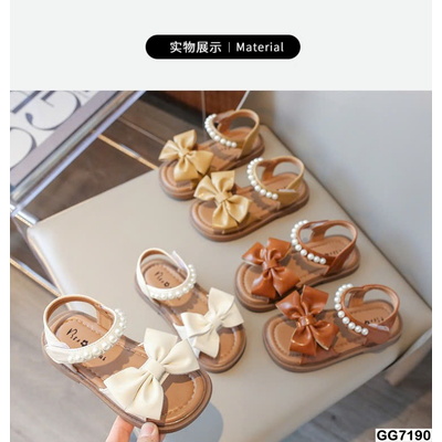 GG7190 SANDAL NƠ ĐÍNH NGỌC BÉ GÁI