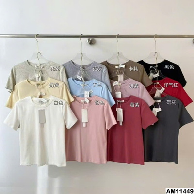 AM11449 ÁO THUN TRƠN CỘC TAY NỮ