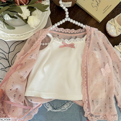 SG9308 SET ÁO 2 DÂY + CARDIGAN MỎNG NINGLI