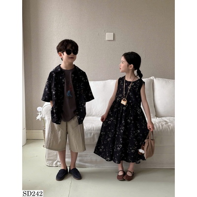 SD242 SET ĐỒ ĐÔI HOA NHÍ CHO BÉ