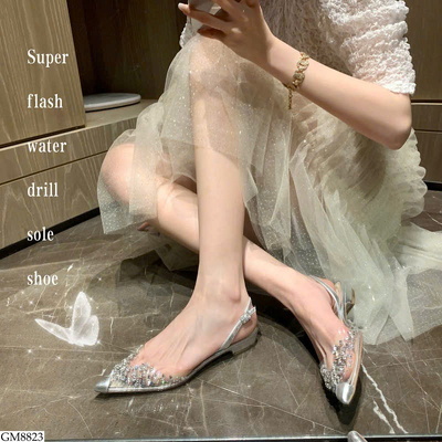 GM8823 SANDAL MŨI NHỌN PHA LÊ CHO NỮ