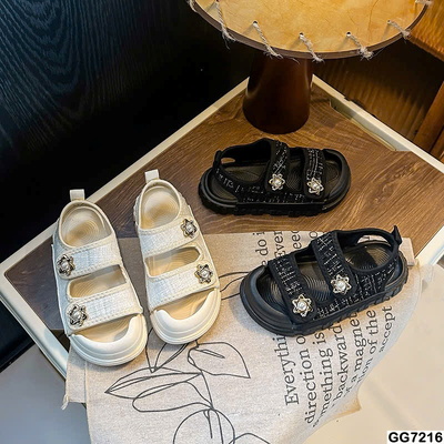 GG7216 SANDAL QUAI NGANG ĐÍNH HOA CHO BÉ GÁI
