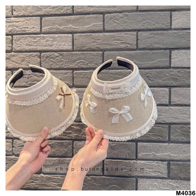 M4036 MŨ CHỐNG NẮNG NỬA ĐẦU PHỐI REN NƠ