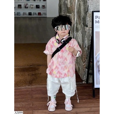 A3099 ÁO SƠ MI HOA CỘC TAY CHO BÉ