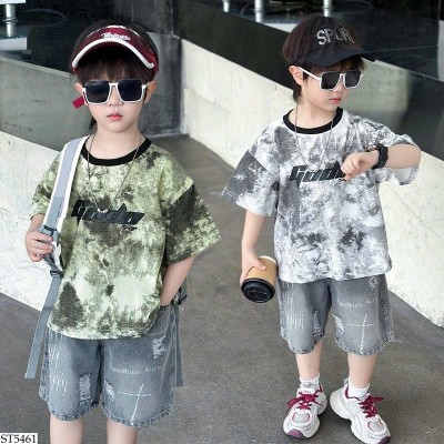 ST5461 SET ÁO PHÔNG LOANG MÀU PHỐI SHORT JEAN SHORT