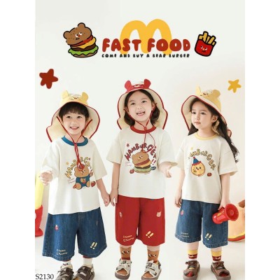 S2130 SET ÁO PHÔNG PHỐI MÀU MIX QUẦN SHORT GẤU