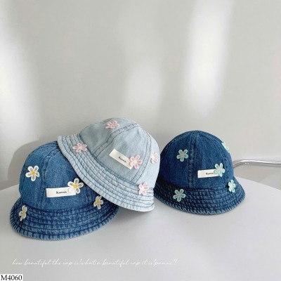 M4060 MŨ NỒI DENIM ĐÍNH HOA
