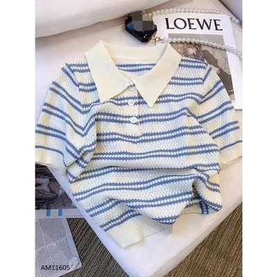 AM11605 ÁO POLO KẺ XANH