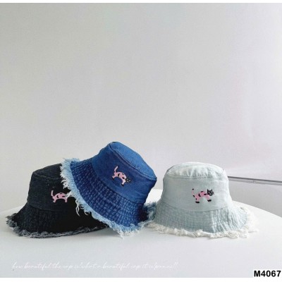 M4067 MŨ DENIM MÈO VIỀN RÁCH CHO BÉ GÁI