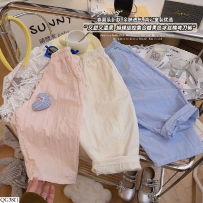 QG3801 QUẦN THÊU NƠ CHO BÉ GÁI