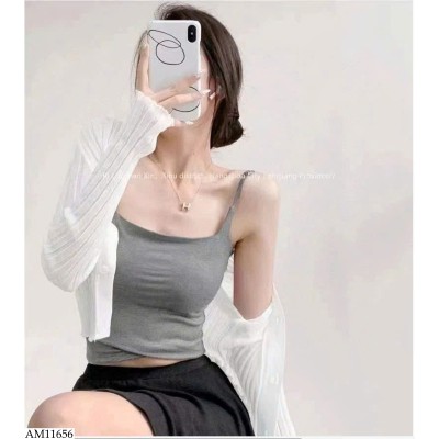 AM11656 ÁO 2 DÂY KÈM ĐỆM NGỰC PHỐI LƯNG REN