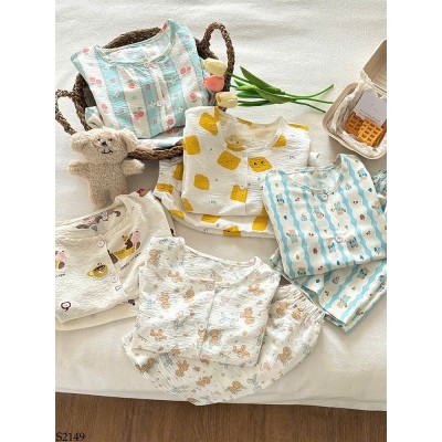 S2149 BỘ PIJAMA CỘC TAY HỌA TIẾT CHO BÉ
