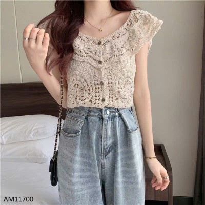 AM11700 ÁO LEN MÓC TAY BỒNG VINTAGE