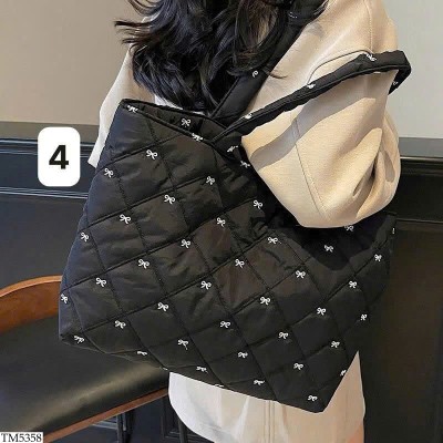 TM5358 TÚI XÁCH TRẦN BÔNG PHỐI NƠ 