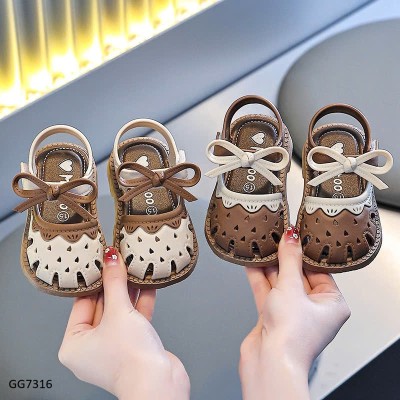 GG7316 DÉP SANDAL NƠ CHO BÉ GÁI