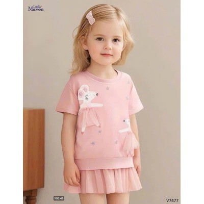 V7477  VÁY PHỐI TUA RUA LITTLE MAVEN