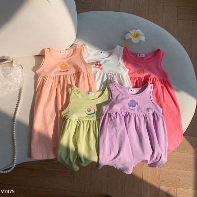 V7475 VÁY THUN SÁT NÁCH BÉ GÁI